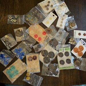 Lot of 80+ Vintage Buttons Variety - Some New Old Stock